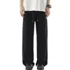 Pantalones de forro polar para hombre, pantalones casuales rectos de ajuste holgado de moda para otoño/invierno, elegantes pantalones deportivos de pierna ancha para hombres jóvenes