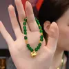 Pulsera de Ágata Natural con Cuentas, de Aspecto Lujoso y de Alta Gama, Nueva y Única Pulsera de Bolsa de la Suerte Estilo Chino para Mujeres