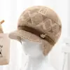 Llegada Nueva de Invierno Sombrero para Madre de Mediana Edad y Anciana Sombrero de Lana Grueso Acolchado con Terciopelo Tejido Sombrero para Ciclismo de Mujer Resistente al Viento Protección contra el Frío Protección para los Oídos