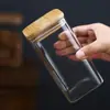 Frasco de Vidrio Sellado de Borosilicato Alto Cuadrado, Frasco para Exhibición de Materias Primas de Muestra, Caja Sellada para Almacenamiento de Condimentos del Hogar