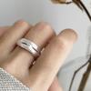 S925 Sterling Silver Multi-camada Cross Wire-drawing Ring Nicho Design Feminino Personalizado Moda Anel Aberto Anel de Dedo de Alta Qualidade Sense