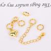 Anel Aberto de Camada Dupla Banhado a Cobre Ouro 18K Real Anel de Conexão Pulseira Colar Cor Conservada Ouro 14K Preenchido Chaveiro Vivo