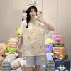 Pijama de verano para mujer, conjunto de shorts de manga corta, suéter, imitación de algodón, estilo princesa de dibujos animados lindo, ropa de casa casual holgada, estilo ins