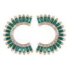 Moda europeia e americana brincos exagerados em forma de C simples luxo leve diamante de vidro de alta qualidade brincos Super Flash brincos novos atacado