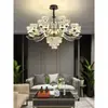 Lustre de Cristal Luminoso para Braço Leve Lâmpada para Sala de Estar Lâmpada Principal Moderna de Luxo Leve Atmosférica Simples Lâmpadas Inteligentes para Villa Zhongshan