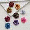 Día de San Valentín Estéreo Doble Agujero Multicolor Brillo Rosa Flor DIY Flor de Cinco Pétalos de Metal Accesorios Joyería de Pétalos