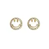 Pendientes de plata S925 con diseño de celebridad de internet y sonrisa coreana (2021), nuevos y exquisitos pendientes de diamantes pequeños, B525