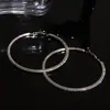 Pendientes Exagerados Redondos Tachonados de Diamantes Estilo Europeo y Americano de Aguja Plateada, Pendientes de Lujo Ligero de Gama Alta, Accesorios de Oreja Sencillos y de Moda con un Diseño Único