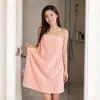 Falda de Baño con Botones Songyang Unisex 140*80cm55.1*31.5pulgadas Vellón de Coral Doble Costura Suave Agradable para la Piel Absorbente Toalla Portátil para SPA en Casa