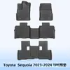 Tapetes de Piso TPE para Toyota Sequoia 2023-2024 Tapete de Porta-Malas 3D de Material para Todas as Estações