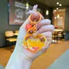 Botella Flotante Transparente Luminosa en Forma de Corazón de Acrílico Alas de Amor Botella Voluble Colgante Llavero Colgante Joyería DIY