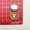 Acessórios Plásticos Coloridos Estilo Chanel Quadrado Coração de Pêssego Diamante Pedra Acessórios para Cabelo DIY Capa de Celular Adesivo para Tênis com Furo