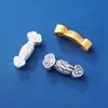 Colgante de Bambú de Buena Fortuna y Paz Plata Pura S999 Chapado en Oro Vintage Carácter de Fortuna Cuentas Espaciadoras Ruyi Accesorios para Cordón DIY