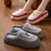 Chinelos de Algodão 2026 Casal Desenho Animado Antiderrapante Solado Grosso Pelúcia Casa Interior Quente Sapatos de Algodão Sapatos Pós-parto Outono Salto Fechado