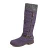 Botas Altas Populares de Talla Grande de Marcas Independientes 2026 Nuevo Estilo Transfronterizo con Tacón Grueso, Cremallera Lateral y Patchwork de Lana Botas para Mujer Talla 43