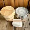 Vaporizador de Arroz Eléctrico Cubo de Vapor de Acero Inoxidable Artefacto de Taiwán Cubo de Madera para Arroz al Vapor para Uso Comercial en Restaurantes de Bolas de Arroz Da Ma Tai Bao