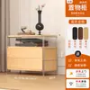 Estantería de Almacenamiento de Pie, Gabinete de Almacenamiento Estilo Antiguo, Mueble Bajo para Sala de Estar, Gabinete con Puerta abatible para Robot Aspirador, Revistero de Múltiples Niveles