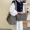 Estilo Coreano Ins Otoño e Invierno Nuevo Material de Lana Bolso Tote para Mujer de Gran Capacidad Estilo Commuter Estilo Lazy Bolso de Hombro Axilar Moderno