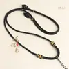 Cordón para Colgante Pixiu de Jade de Ocho Hilos con Nudo de Maíz Tejido a Mano, Correa para el Cuello con Colgante de Hebilla de Seguridad de Ámbar Ajustable