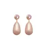 Pendientes Redondos de Perla en Forma de Lágrima con Tachuelas de Diamante Plateadas, Pendientes Elegantes Versátiles Retro Franceses, Joyería para Orejas de Lujo Ligero de Nicho