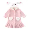 Ropa de estar de franela engrosada de otoño e invierno para niños, bata de noche de vellón de coral para bebés y niñas, pijamas nuevos de estilo largo