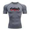 Camiseta de hombre Y2K manga corta secado rápido deportiva ajustada animación secado rápido gimnasio entrenamiento mallas manga corta deportiva