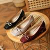 Zapatos Planos Personalizados para Mujer con Tacón Medio Charol Borgoña Primavera 2023 Nuevo Estilo Punta Cuadrada Francesa Tacones Altos Zapatos Suaves para Todo el Año