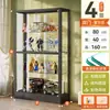 Vitrina de cristal con cerradura, totalmente transparente, con luces, gabinete a prueba de polvo para uso doméstico, vitrina de sala de estar, estante de exhibición de modelos