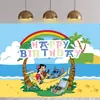 Tela de Fondo de Cumpleaños de Stitch Suministros de Decoración para Fiesta de Cumpleaños Diseño del Lugar Banner de Tela de Poliéster de Stitch