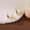 Pendientes de Placa Hércules Mosquito Retro Francés Pendientes Ovalados de Perla Grande Pendientes Elegantes de Alta Gama Pendientes para Mujer