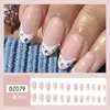Nuevos Parches de Uñas Portátiles de Diamantes Europeos y Americanos de Gran Venta, Parches de Manicura Francesa Rosa Sencilla, Uñas Postizas de Alta Gama