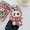 Funda de teléfono Labubu tridimensional de moda para iPhone 16 Pro Max para Apple 16/15/14/13 silicona labubu