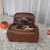 Aliexpress El Más Vendido Bolso de Tocador Portátil con Cremallera de Imitación de Cuero, Gran Capacidad, Conveniente Bolsa Impermeable para Guardar Artículos de Tocador