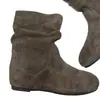 Botas Fashion Novo Estilo Bonitas Dobras Empilhadas Retrô 2026 Emagrecimento Botas Curtas Botas Curtas Femininas Botas Casuais Tecido Oculto para Aumentar a Altura
