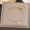 Pulseira Meichen Europeia Americana Cor Dourada 18K Resistente à Cor para Mulheres Simples Versátil Ins Personalidade Moda Luxo Leve Joias Transfronteiriças