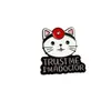 Broche Gato de Desenho Animado Doutor Enfermeira Fofo Kawaii Emblema de Metal Acessórios Decorativos de Personalidade Criativa