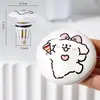 Tapa de Desagüe Creativa Emergente para Lavabo de Baño con Dibujo de Cachorro de Línea de Dibujos Animados de Cerámica