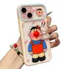 Capa de celular de tigre gordo com nariz vermelho para Apple 17 Pro Max, fofa para meninas, 16/15 transparente de desenho animado com grande janela de visualização