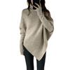 Suéter de Cuello Alto con Diseño Irregular de Nicho para Mujer Otoño e Invierno Estilo Coreano Holgado Estilo Perezoso Top de Punto Suave y Ceroso Engrosado