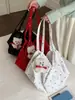 Bolso de lona con estampado floral de lunares estilo coreano modelo nuevo 2026 bolso tote de gran capacidad bolso de hombro estilo casual