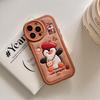 Funda de piel marrón con diseño de pingüino cachorro para Apple Pro Max de 16 pulgadas, iPhone 15, con estampado de dibujos animados de 14 pulgadas, color 13