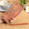 Billetera Larga Femenina Daifa Transfronteriza Bolso para Tarjetas de Personalidad Artística Vintage Diseño Estampado Grano de Madera Billetera para Monedas de Gran Capacidad