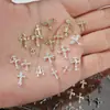 Accesorios para arte de uñas de aleación con forma de cruz gótica oscura transfronterizos, pendientes vintage europeos y americanos, accesorios de pedrería para uñas estilo punk gótico