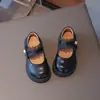 Zapatos de piel para niña con ribete de encaje, nuevo modelo primavera y otoño 2026, zapatos planos de moda para niña con suela blanda, estilo británico