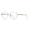 Óculos Retrô Oval Europeu e Americano Anti-Luz Azul para Mulheres 3182 Armação Fina de Metal Óculos Sem Grau Podem Ser Personalizados com Lentes de Grau em Estoque Armações Ópticas