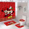 Popular Série Mickey Transfronteiriça Poliéster Impresso Digitalmente Impermeável e À Prova de Mofo Cortina de Chuveiro Conjunto de Quatro Peças Fabricante Tecido Impermeável Luxo Leve