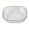 Plato creativo de plástico para casa para escupir huesos con base, bandeja para snacks, bandeja para pasteles de frutas, plato para residuos, plato dorado caliente