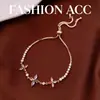 Pulseira Puxável de Flor Cravejada com Zircônia Transfronteiriça, Pulseira Simples, Fashion e Versátil, Joia de Nicho de Luxo Leve e de Alta Qualidade