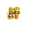 Três conectores combinados, fio de cabeça redonda M4 * 10mm com almofada plana e almofada de mola (preço por 100)