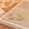 Pendientes de Zirconia de Venta Caliente en Tiktok con Esmalte de Goteo, Frescos y Dulces de Verano, Pendientes de Fuegos Artificiales, Exquisitos y Modernos Accesorios Únicos para Orejas